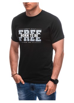 T-shirt męski z nadrukiem 1924S - czarny ze sklepu Edoti w kategorii T-shirty męskie - zdjęcie 171983891