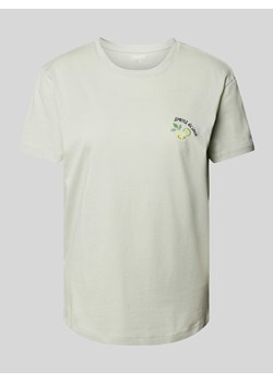 T-shirt z wyhaftowanym napisem ze sklepu Peek&Cloppenburg  w kategorii Bluzki damskie - zdjęcie 171989453