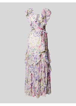 Sukienka wieczorowa z kwiatowym wzorem i falbanami ze sklepu Peek&Cloppenburg  w kategorii Sukienki - zdjęcie 171989530