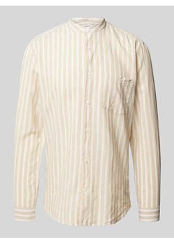 Koszula lniana o kroju Slim Fit z wzorem w paski ze sklepu Peek&Cloppenburg  w kategorii Koszule męskie - zdjęcie 171989572