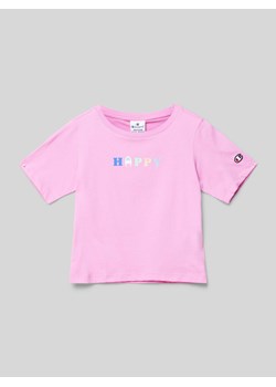 T-shirt z nadrukiem ze sloganem ze sklepu Peek&Cloppenburg  w kategorii Bluzki dziewczęce - zdjęcie 171989684