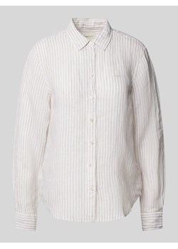 Bluzka lniana z wyhaftowanym logo ze sklepu Peek&Cloppenburg  w kategorii Koszule damskie - zdjęcie 171989691