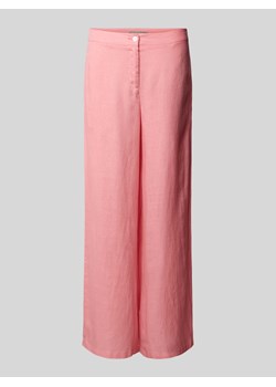 Spodnie lniane w jednolitym kolorze ze sklepu Peek&Cloppenburg  w kategorii Spodnie damskie - zdjęcie 171989862