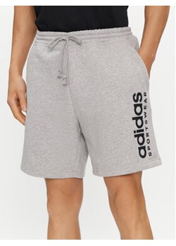 adidas Szorty sportowe All SZN Fleece Graphic Shorts IC9796 Szary Regular Fit ze sklepu MODIVO w kategorii Spodenki męskie - zdjęcie 171991164