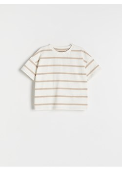 Reserved - T-shirt oversize w paski - złamana biel ze sklepu Reserved w kategorii Koszulki niemowlęce - zdjęcie 171994010