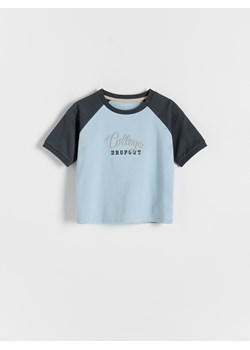 Reserved - T-shirt oversize z haftem - jasnoniebieski ze sklepu Reserved w kategorii Koszulki niemowlęce - zdjęcie 171994092