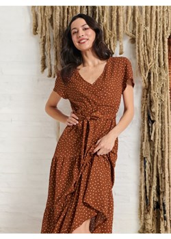 Sinsay - Sukienka midi - brązowy ze sklepu Sinsay w kategorii Sukienki - zdjęcie 171995204