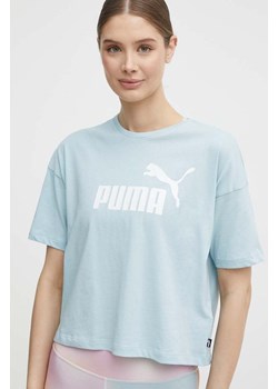 Puma t-shirt damski kolor niebieski 586866 ze sklepu ANSWEAR.com w kategorii Bluzki damskie - zdjęcie 171995760
