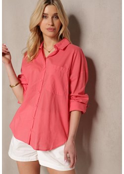 Różowa Bawełniana Koszula z Długim Rękawem i Guzikami Efique ze sklepu Renee odzież w kategorii Koszule damskie - zdjęcie 171996644