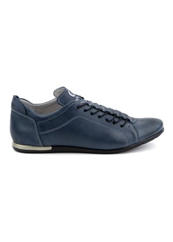 Buty sportowe męskie skórzane 2123 niebieskie ze sklepu butyolivier w kategorii Półbuty męskie - zdjęcie 171997573