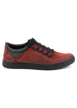 Buty męskie sznurowane skórzane 287KZ czerwone ze sklepu butyolivier w kategorii Buty zimowe męskie - zdjęcie 171997640