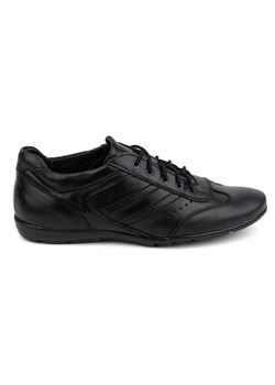 Buty męskie skórzane czarne sport style 7004DT czarne ze sklepu butyolivier w kategorii Półbuty męskie - zdjęcie 171998363