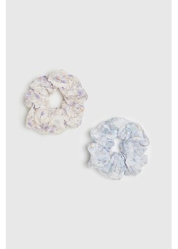 Zestaw dwóch gumek do włosów w kwiaty niebieski ze sklepu Moodo.pl w kategorii Gumki do włosów - zdjęcie 172000231