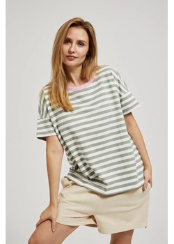 Bluza w paski oliwkowa ze sklepu Moodo.pl w kategorii Bluzy damskie - zdjęcie 172000501