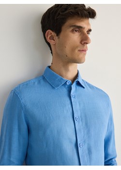Reserved - Lniana koszula regular fit - niebieski ze sklepu Reserved w kategorii Koszule męskie - zdjęcie 172001610