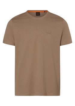 BOSS Orange Koszulka męska - Tales Mężczyźni Bawełna taupe jednolity ze sklepu vangraaf w kategorii T-shirty męskie - zdjęcie 172001901