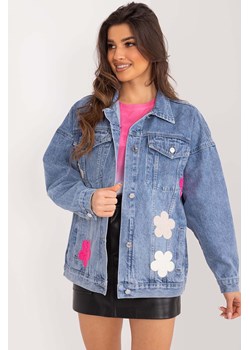 Damska kurtka jasnoniebieska jeansowa w kwiaty ze sklepu 5.10.15 w kategorii Kurtki damskie - zdjęcie 172002682