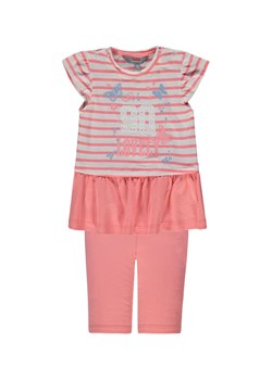 Dziewczęcy dwuczęściowy komplet składający się z bluzki i legginsów różowy ze sklepu 5.10.15 w kategorii Komplety niemowlęce - zdjęcie 172002692