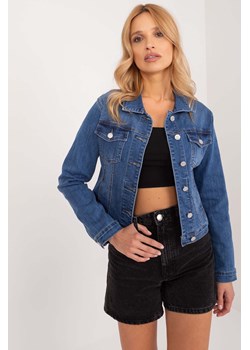 Krótka kurtka jeansowa damsa ciemnoniebieska ze sklepu 5.10.15 w kategorii Kurtki damskie - zdjęcie 172002731