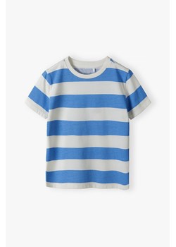 Bluzka z krótkim rękawem - niebiesko-białe paski - 5.10.15. ze sklepu 5.10.15 w kategorii T-shirty chłopięce - zdjęcie 172002763
