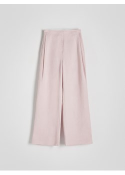 Reserved - Spodnie z lnu i wiskozy - brudny róż ze sklepu Reserved w kategorii Spodnie damskie - zdjęcie 172003500