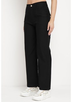 Czarne Spodnie z Szerokimi Nogawkami i Naszytymi Kieszeniami Annervea ze sklepu Born2be Odzież w kategorii Spodnie damskie - zdjęcie 172005022