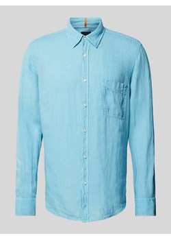 Koszula casualowa z lnu z kieszenią na piersi model ‘Relegant’ ze sklepu Peek&Cloppenburg  w kategorii Koszule męskie - zdjęcie 172005524