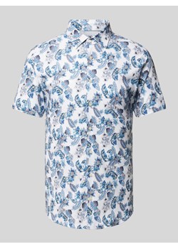 Koszula biznesowa o kroju slim fit ze wzorem na całej powierzchni ze sklepu Peek&Cloppenburg  w kategorii Koszule męskie - zdjęcie 172005602
