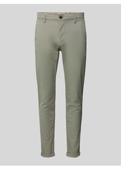 Spodnie o kroju slim fit z fakturowanym wzorem model ‘MARCO’ ze sklepu Peek&Cloppenburg  w kategorii Spodnie męskie - zdjęcie 172005682