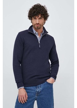 Gant sweter bawełniany kolor granatowy lekki z półgolfem ze sklepu ANSWEAR.com w kategorii Swetry męskie - zdjęcie 172009384