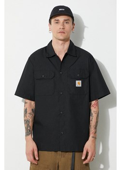 Carhartt WIP koszula S/S Craft Shirt męska kolor czarny relaxed z kołnierzykiem klasycznym I033023.89XX ze sklepu PRM w kategorii Koszule męskie - zdjęcie 172009632