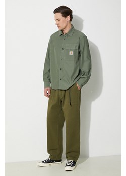 Gramicci spodnie bawełniane Loose Tapered Ridge Pant kolor zielony proste G114.OGT ze sklepu PRM w kategorii Spodnie męskie - zdjęcie 172010113