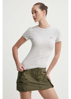 Abercrombie &amp; Fitch t-shirt damski kolor szary ze sklepu ANSWEAR.com w kategorii Bluzki damskie - zdjęcie 172010241
