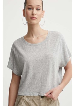 Superdry t-shirt damski kolor szary ze sklepu ANSWEAR.com w kategorii Bluzki damskie - zdjęcie 172010323
