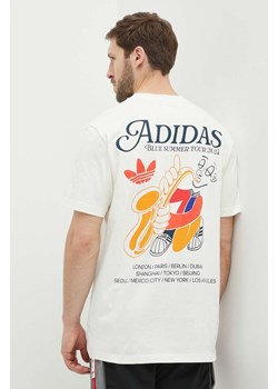 adidas Originals t-shirt bawełniany męski kolor beżowy z nadrukiem IS2937 ze sklepu ANSWEAR.com w kategorii T-shirty męskie - zdjęcie 172010444
