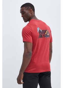 Puma t-shirt bawełniany PUMA X ONE PIECE męski kolor czerwony z nadrukiem 624665 ze sklepu ANSWEAR.com w kategorii T-shirty męskie - zdjęcie 172010464