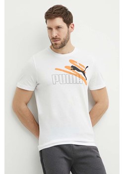 Puma t-shirt bawełniany męski kolor biały z nadrukiem 678988 ze sklepu ANSWEAR.com w kategorii T-shirty męskie - zdjęcie 172010474