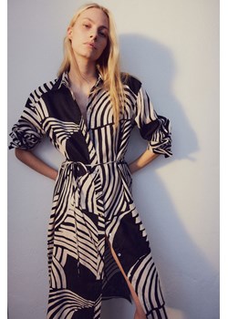 H & M - Lniana szmizjerka - Czarny ze sklepu H&M w kategorii Sukienki - zdjęcie 172010834