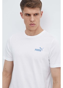 Puma t-shirt męski kolor biały gładki 586669 ze sklepu ANSWEAR.com w kategorii T-shirty męskie - zdjęcie 172021284
