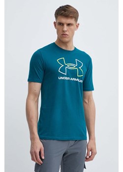 Under Armour t-shirt męski kolor zielony wzorzysty ze sklepu ANSWEAR.com w kategorii T-shirty męskie - zdjęcie 172021393