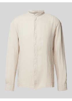 Koszula lniana o kroju slim fit ze stójką model ‘Elvory’ ze sklepu Peek&Cloppenburg  w kategorii Koszule męskie - zdjęcie 172024001