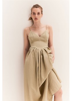 H & M - Kreszowana sukienka z zakładkami - Beżowy ze sklepu H&M w kategorii Sukienki - zdjęcie 172025112