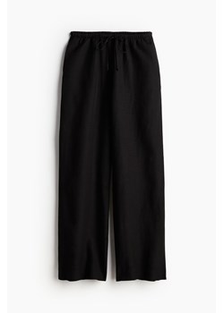 H & M - Spodnie z domieszką lnu - Czarny ze sklepu H&M w kategorii Spodnie damskie - zdjęcie 172025120