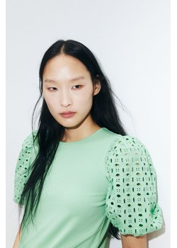 H & M - Top z bufiastym rękawem - Zielony ze sklepu H&M w kategorii Bluzki damskie - zdjęcie 172025121
