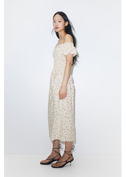 H & M - Popelinowa sukienka z odkrytymi ramionami - Pomarańczowy ze sklepu H&M w kategorii Sukienki - zdjęcie 172025190