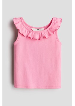 H & M - Top z falbanką - Różowy ze sklepu H&M w kategorii Bluzki dziewczęce - zdjęcie 172025212