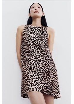 H & M - Trapezowa sukienka mini - Brązowy ze sklepu H&M w kategorii Sukienki - zdjęcie 172025252