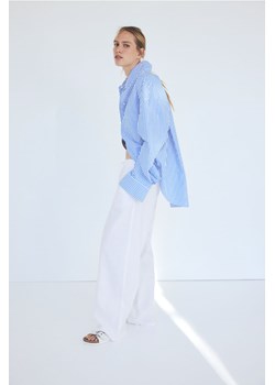 H & M - Spodnie z domieszką lnu - Biały ze sklepu H&M w kategorii Spodnie damskie - zdjęcie 172025313