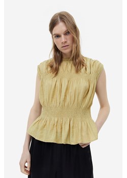 H & M - Kreszowany top - Żółty ze sklepu H&M w kategorii Bluzki damskie - zdjęcie 172025393