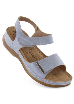 Sandały damskie komfortowe na rzepy niebieskie eVento 0146 ze sklepu ButyModne.pl w kategorii Sandały damskie - zdjęcie 172025811